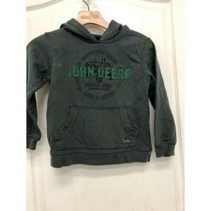 John Deere Long Sleeve Pullover Hoodie Green Sz 7